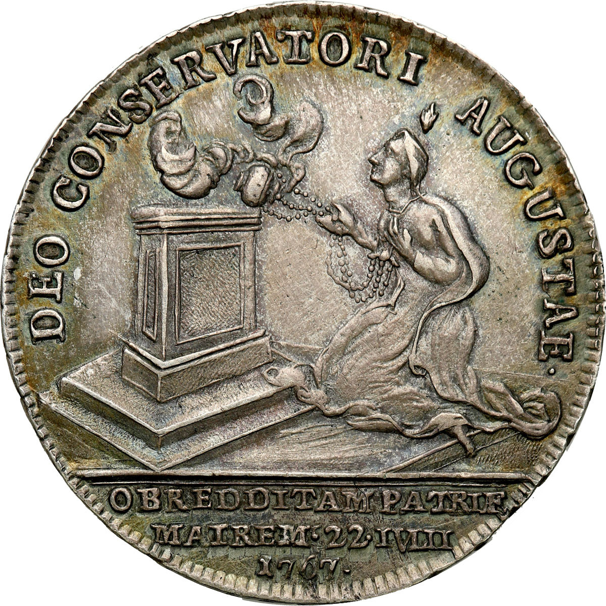 Austria. Maria Teresa (1740-1780). Żeton pamiątkowy uzdrowienie Marii Teresy z ospy 1767